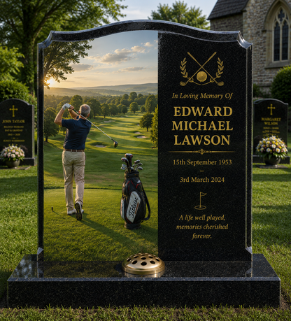 Golf Memorials Design 11, personalised memorial design by Magic Memorials, HD0881