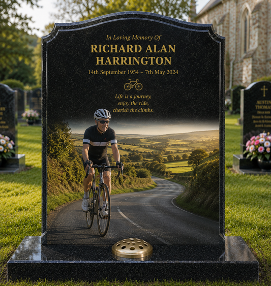 Cycling, Running & Fitness Memorials Design 1, personalised memorial design by Magic Memorials, HD0883