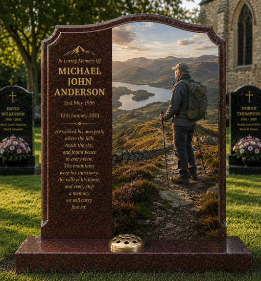 Walking, Hiking & Outdoors Memorials Design 1, personalised memorial design by Magic Memorials, HD0890