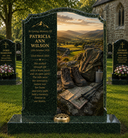 Walking, Hiking & Outdoors Memorials Design 2, personalised memorial design by Magic Memorials, HD0891