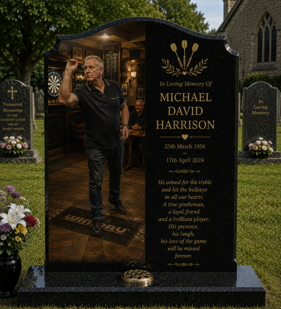 Games & Social Hobbies Memorials Design 1, personalised memorial design by Magic Memorials, HD0906