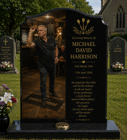 Games & Social Hobbies Memorials Design 1, personalised memorial design by Magic Memorials, HD0906