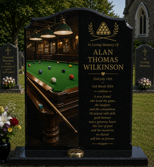 Games & Social Hobbies Memorials Design 2, personalised memorial design by Magic Memorials, HD0907