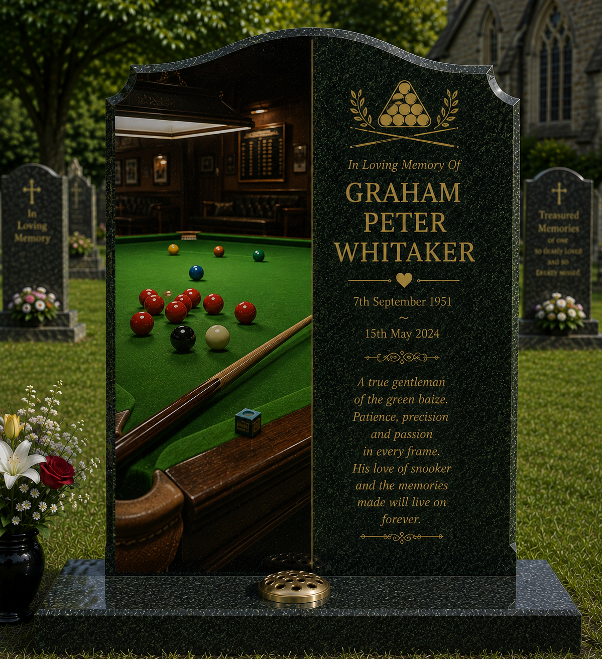 Games & Social Hobbies Memorials Design 6, personalised memorial design by Magic Memorials, HD0911