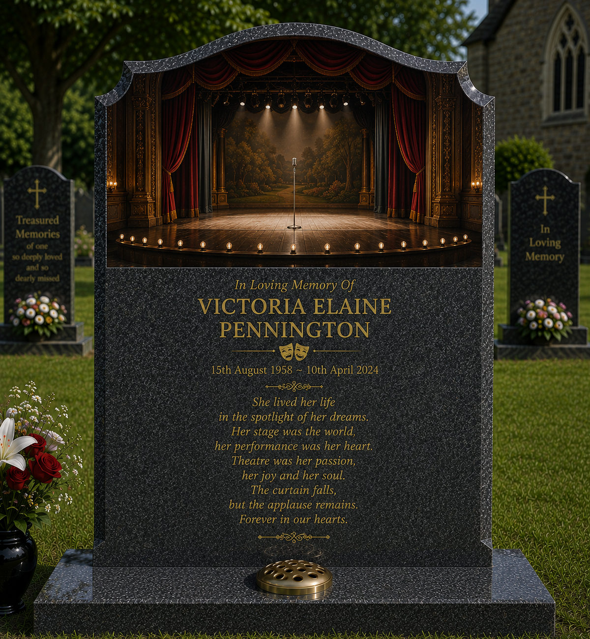 Dance & Performing Arts Memorials Design 3, personalised memorial design by Magic Memorials, HD0914