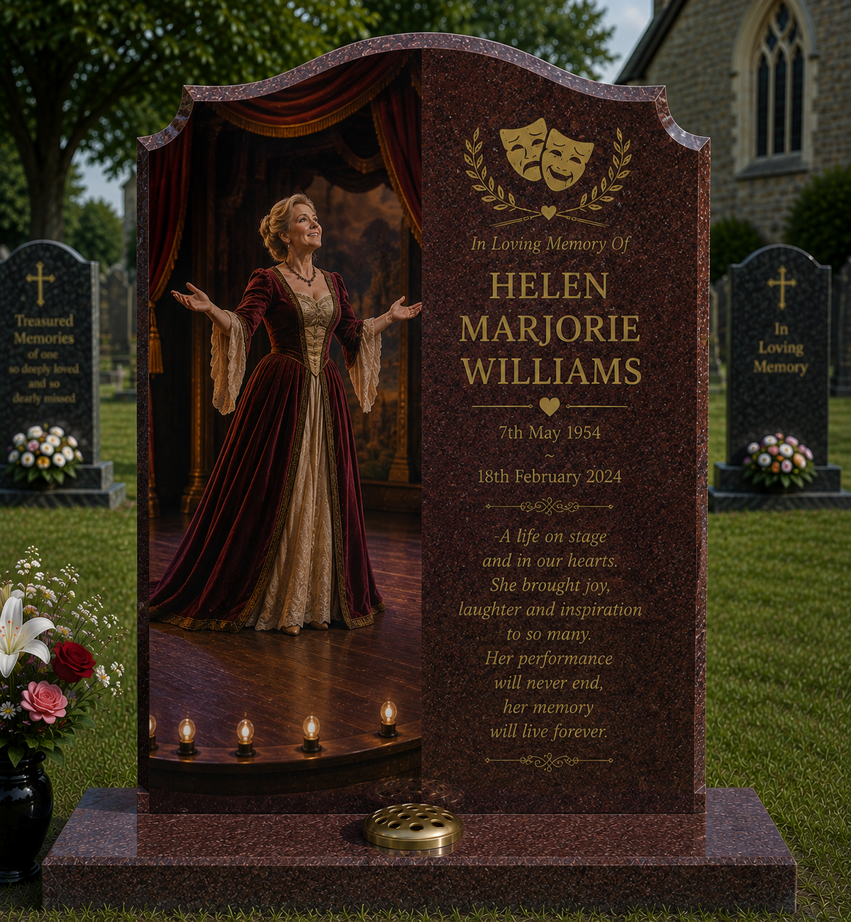 Dance & Performing Arts Memorials Design 4, personalised memorial design by Magic Memorials, HD0915