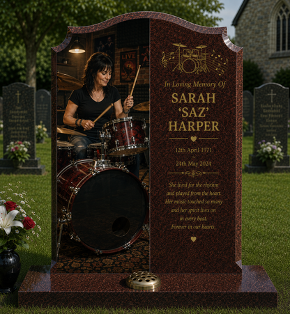 Music & Musicians Memorials Design 4, personalised memorial design by Magic Memorials, HD0920