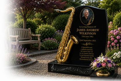 Music & Musicians Memorials Design 7, personalised memorial design by Magic Memorials, HD0923