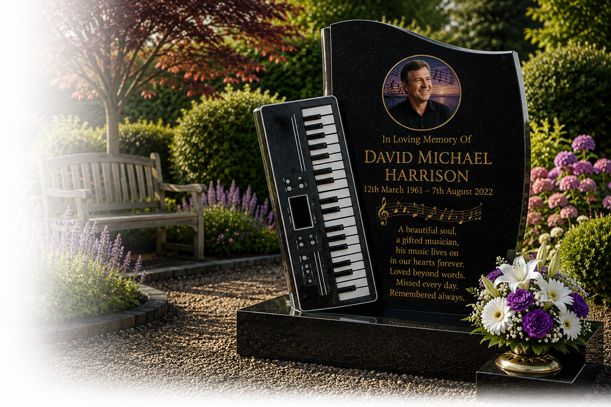 Music & Musicians Memorials Design 9, personalised memorial design by Magic Memorials, HD0925