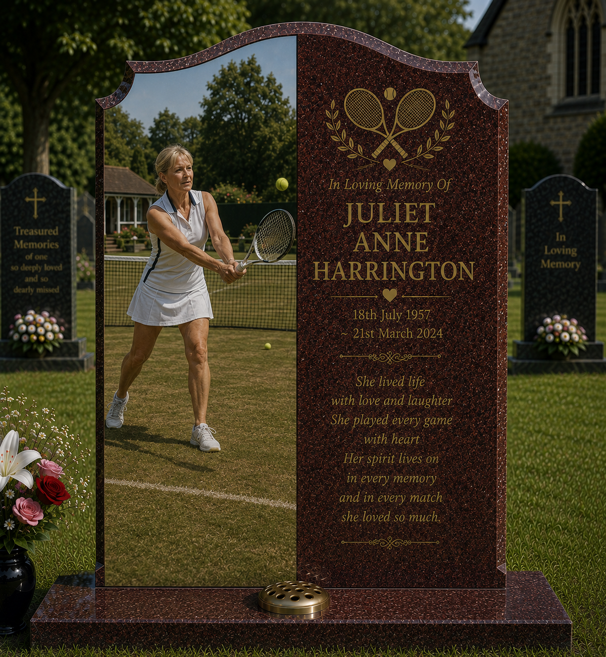 Traditional & Team Sports Memorials Design 3, personalised memorial design by Magic Memorials, HD0935