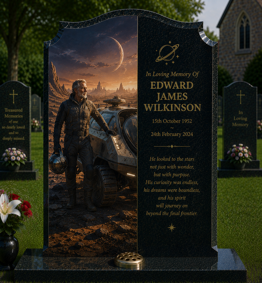 Science Fiction & Space Memorials Design 1, personalised memorial design by Magic Memorials, HD0943