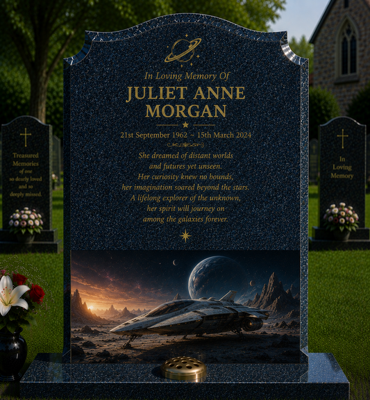 Science Fiction & Space Memorials Design 2, personalised memorial design by Magic Memorials, HD0944