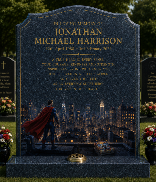 Superheroes & Comics Memorials Design 1, personalised memorial design by Magic Memorials, HD0962