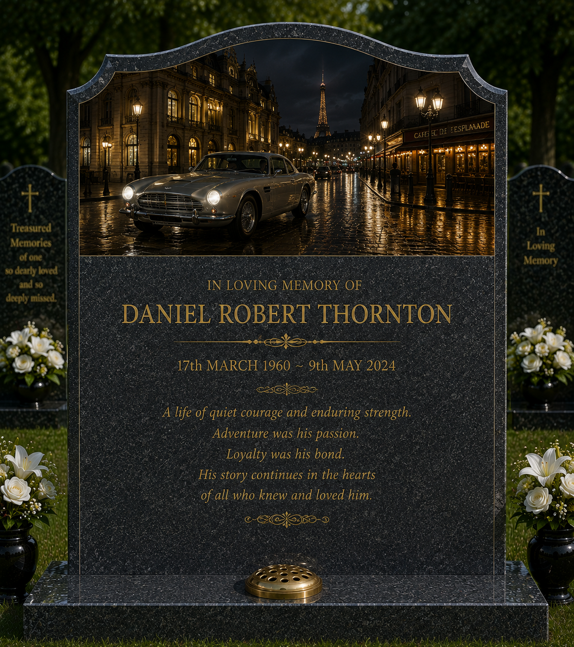 Action & Spy Film Memorials Design 4, personalised memorial design by Magic Memorials, HD0970