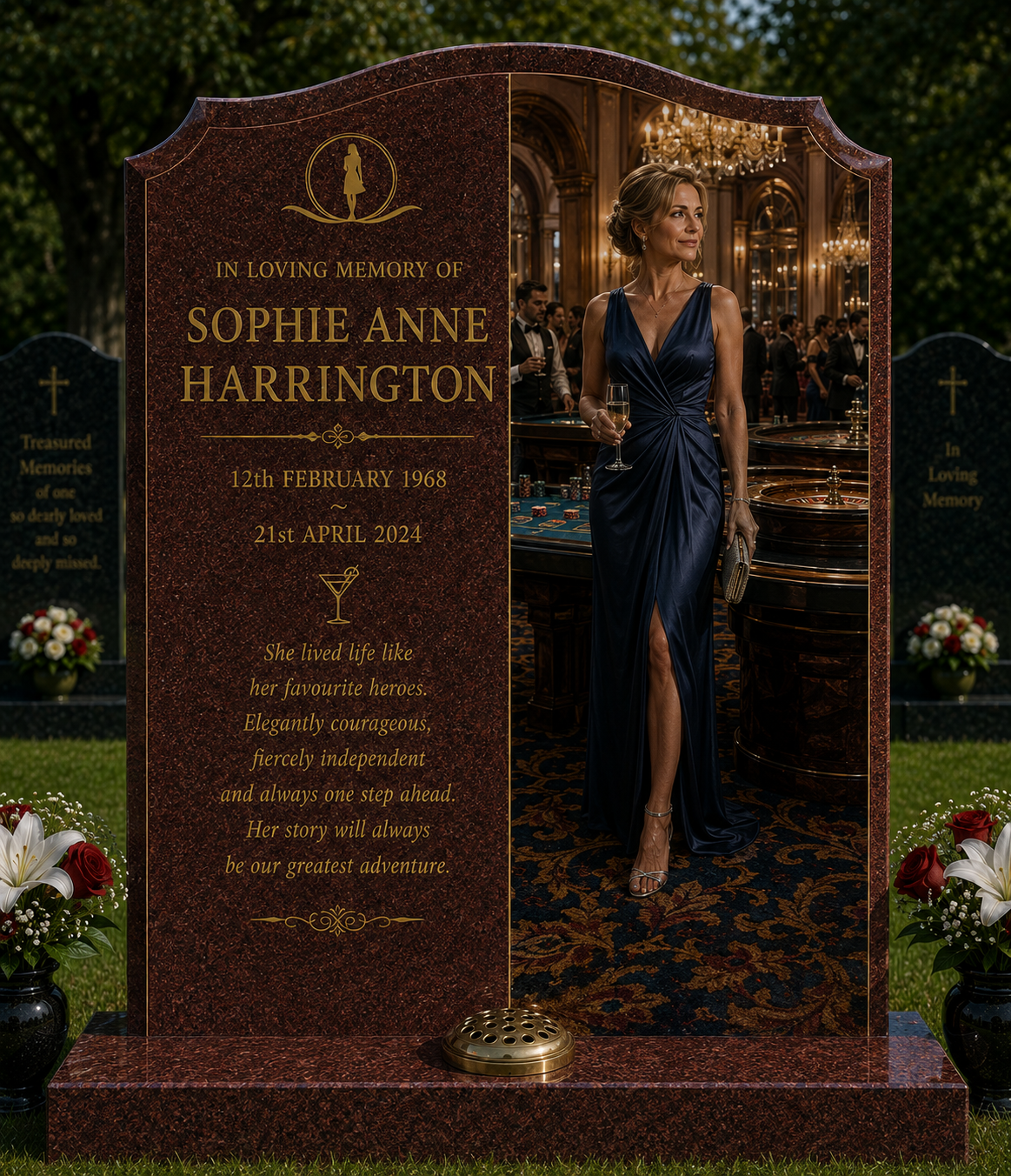 Action & Spy Film Memorials Design 5, personalised memorial design by Magic Memorials, HD0971