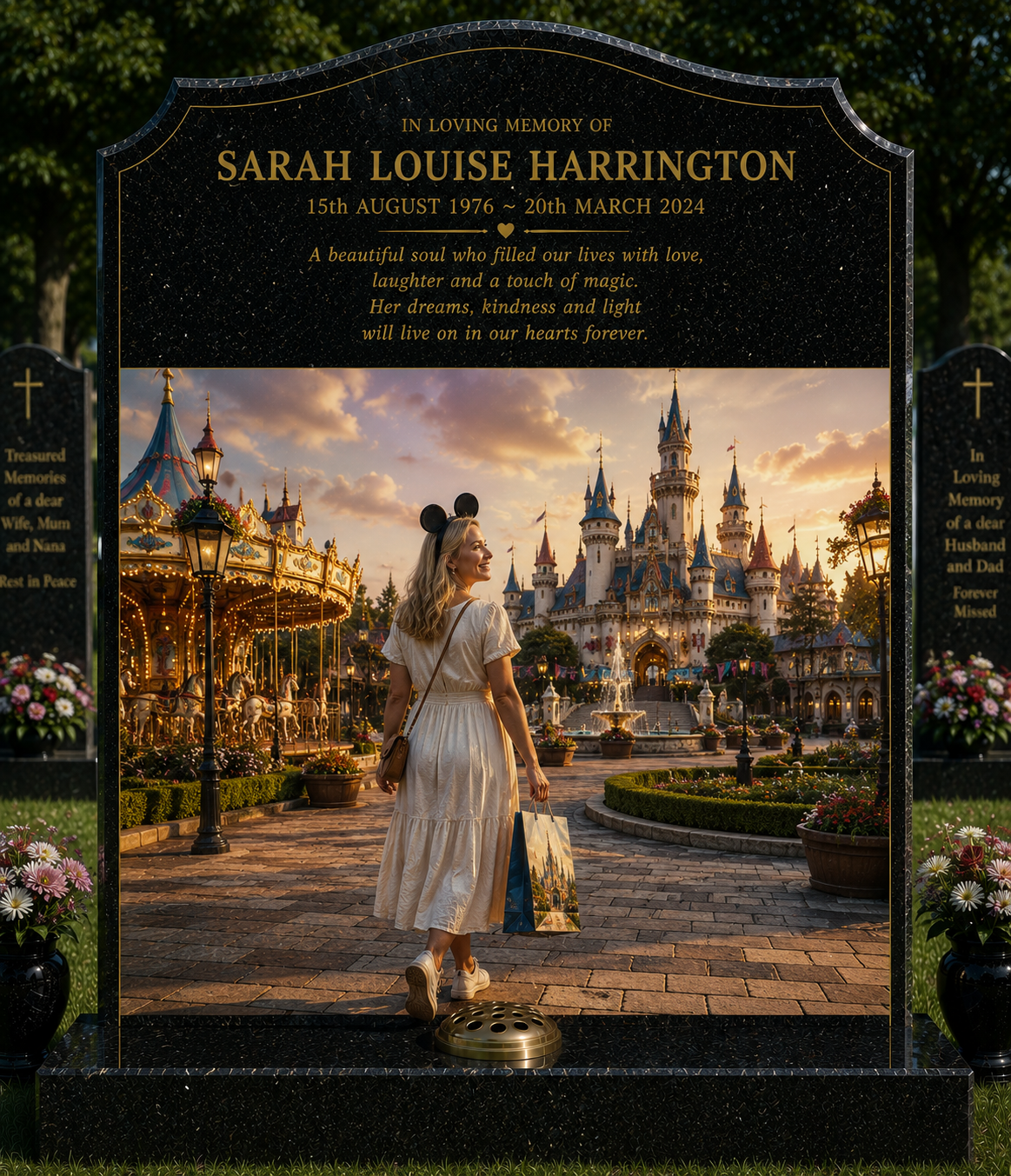 Disney, Animation & Family Film Memorials Design 2, personalised memorial design by Magic Memorials, HD0974