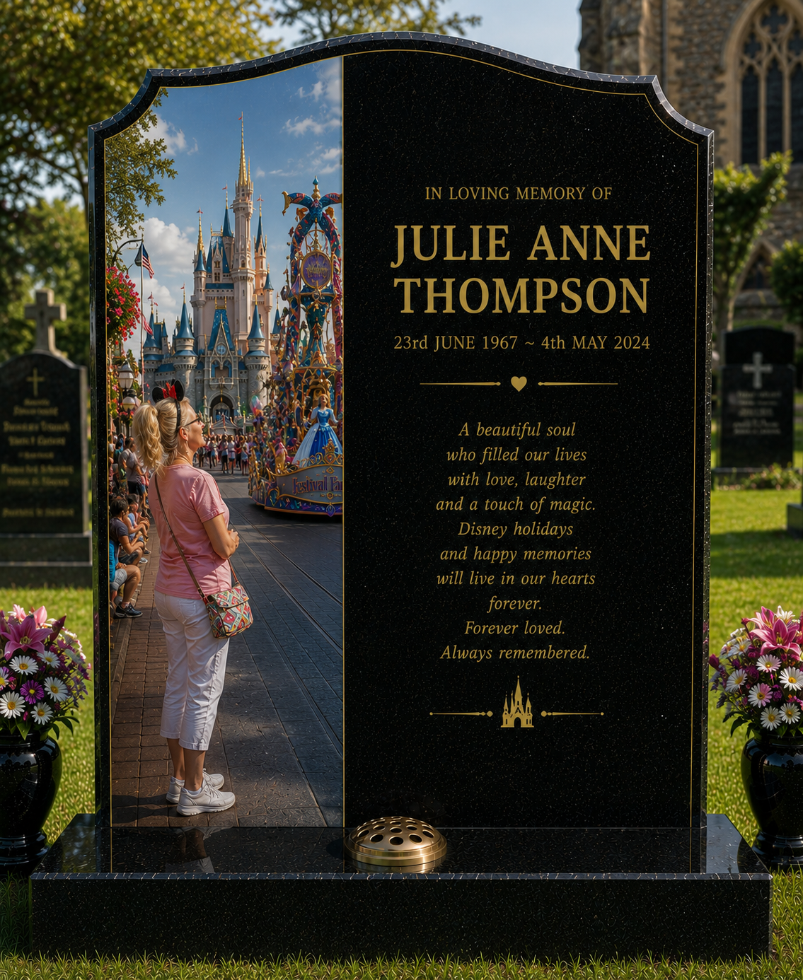 Disney, Animation & Family Film Memorials Design 4, personalised memorial design by Magic Memorials, HD0977