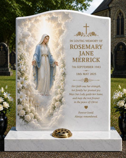 Catholic Memorials Design 2, personalised memorial design by Magic Memorials, HD1014