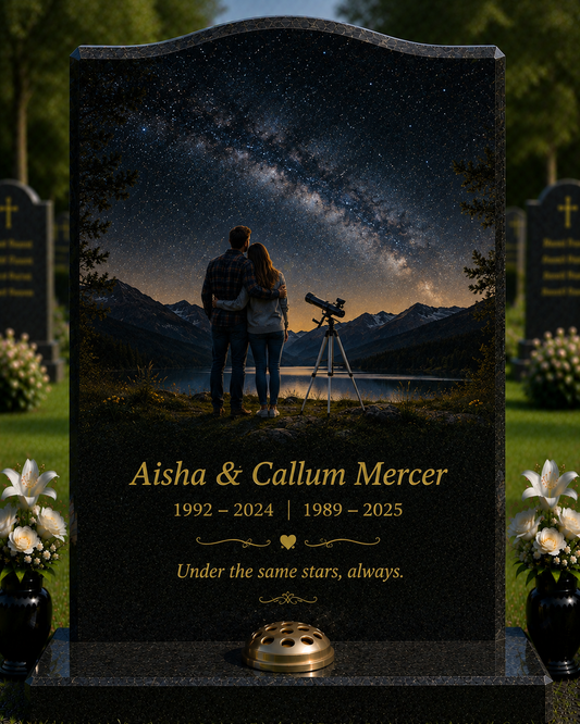 Night Skies & Stars Memorials Design 1, personalised memorial design by Magic Memorials, HD1387