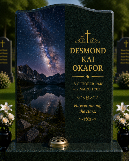 Night Skies & Stars Memorials Design 2, personalised memorial design by Magic Memorials, HD1388