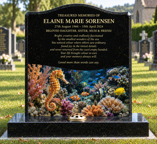 Water & Marine Life Memorials Design 2, personalised memorial design by Magic Memorials, HD1427