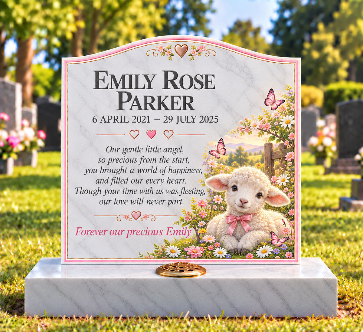 Baby Animal Children's Custom Memorial Designs Design 1, personalised memorial design by Magic Memorials, HD1461
