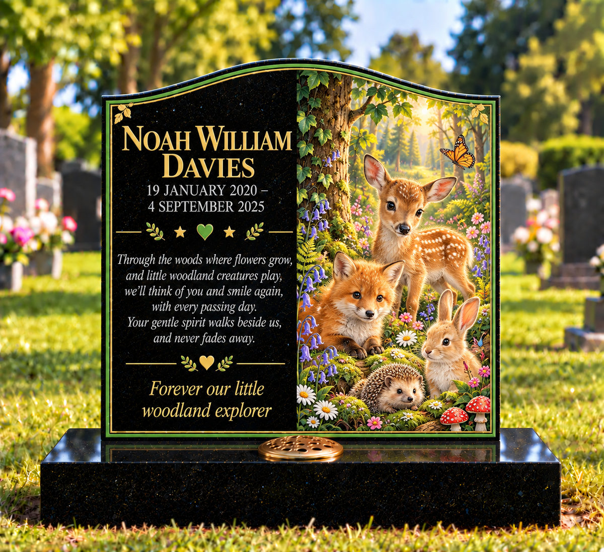 Baby Animal Children's Custom Memorial Designs Design 5, personalised memorial design by Magic Memorials, HD1465