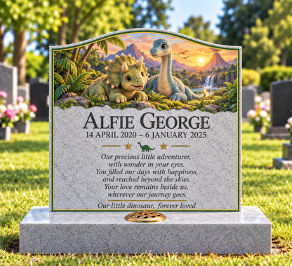 Dinosaur Children's Custom Memorial Designs Design 3, personalised memorial design by Magic Memorials, HD1468
