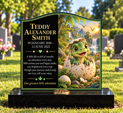Dinosaur Children's Custom Memorial Designs Design 5, personalised memorial design by Magic Memorials, HD1470