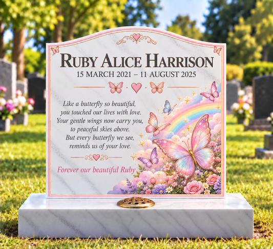 Rainbows, Unicorns & Magic Children's Custom Memorial Designs Design 1, personalised memorial design by Magic Memorials, HD1471