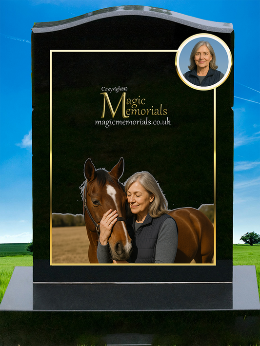 Horse Themed Headstone Memorial