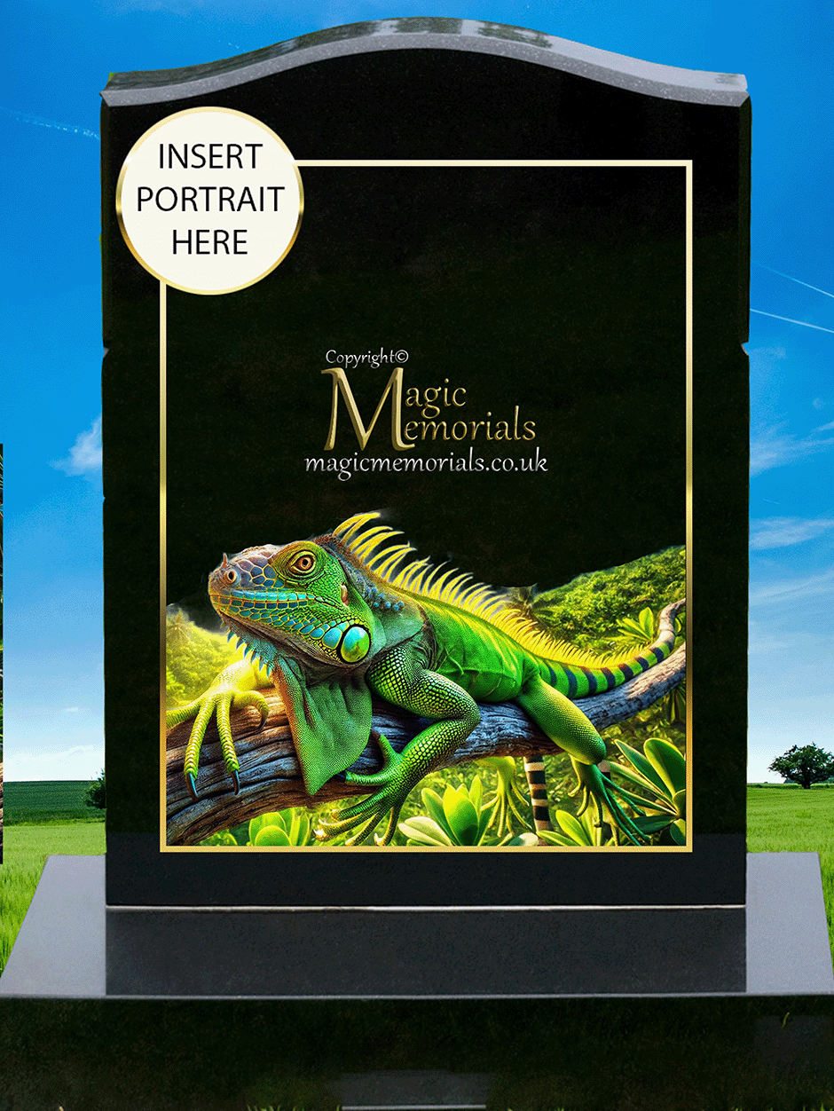 Wild animal memorial headstone crafted from premium granite, featuring a beautifully detailed engraving of a lion, tiger, or wolf. A powerful tribute for wildlife enthusiasts and those who admired nature’s most majestic creatures.