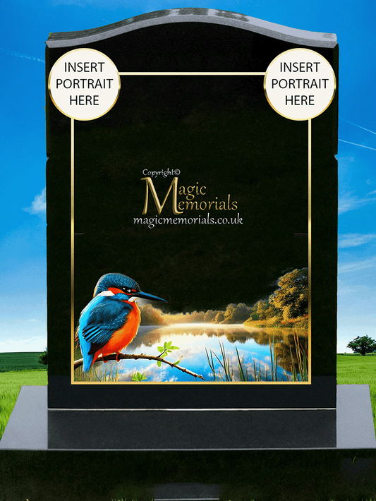 Bird Lover Memorial Headstone crafted from premium granite, featuring a beautifully engraved bird design. A heartfelt tribute for those who cherished birds and nature, fully customisable with inscriptions and artwork.
