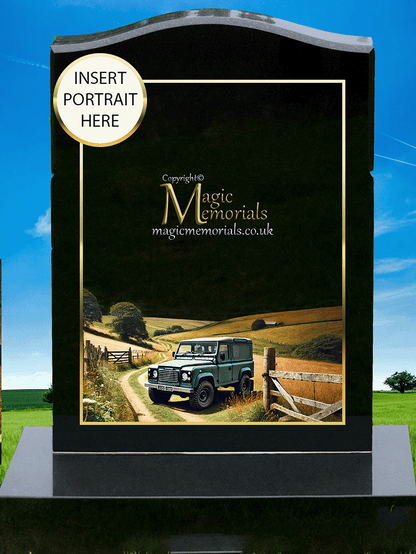 Classic British Car Enthusiast Themed Headstone Memorial