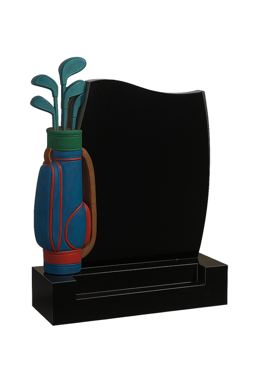 3D Golf Granite Headstone, granite memorial by Magic Memorials, MM266