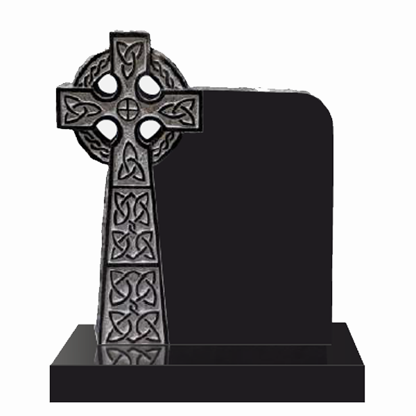 Claddagh Celtic Cross Headstone with Rope Detail, granite memorial by Magic Memorials, MM037