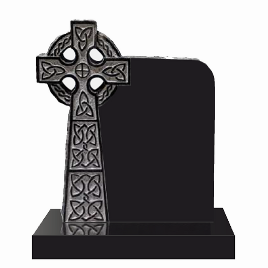 Claddagh Celtic Cross Headstone with Rope Detail, granite memorial by Magic Memorials, MM037