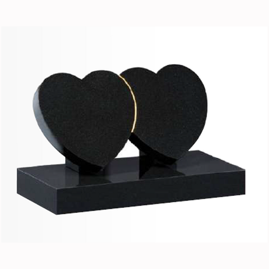 Duolovia Entwined Hearts Granite Cremation Memorial, granite memorial by Magic Memorials, MM151