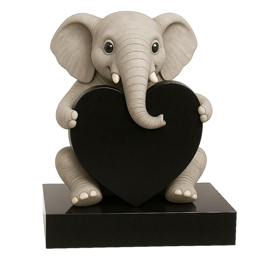 Elephant Heart Children's Memorial, granite memorial by Magic Memorials, MM243