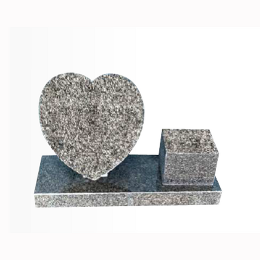 Lovara Heart Shaped Granite Cremation Memorial with Vase, granite memorial by Magic Memorials, MM153