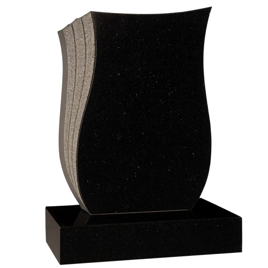 Novara Contemporary Headstone with Rebated Edge, granite memorial by Magic Memorials, MM058