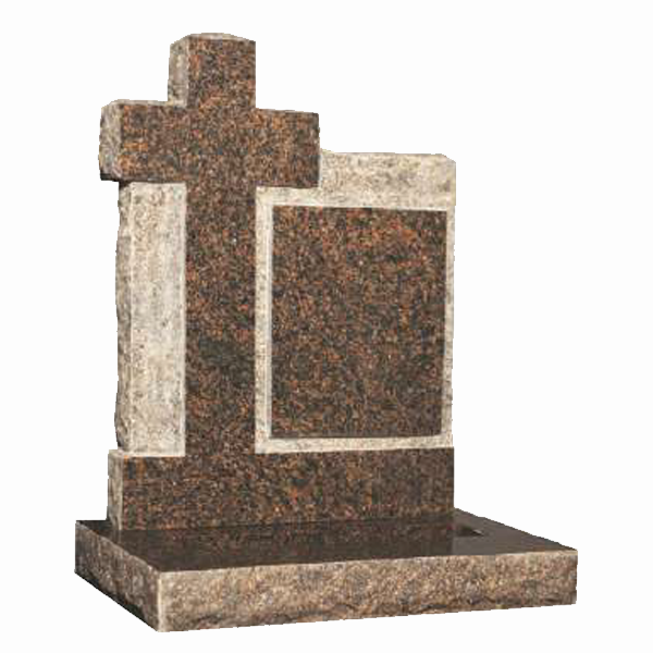 Providence Natural Rock Cross Headstone, granite memorial by Magic Memorials, MM035