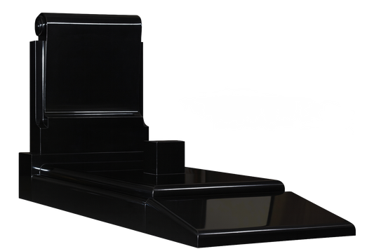 Scriptarina Upright Scroll Granite Headstone Kerb Set, granite memorial by Magic Memorials, MM119
