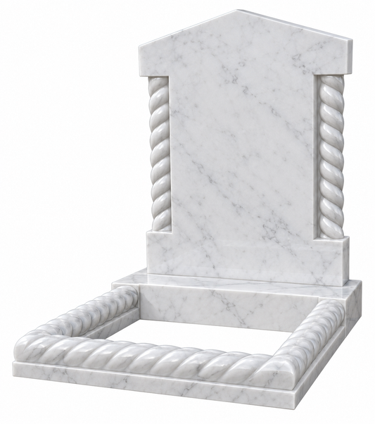 Torselle Barley Twist Granite Memorial with Garden Kerb, granite memorial by Magic Memorials, MM143