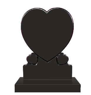 Triliora Triple Heart Headstone, granite memorial by Magic Memorials, MM086
