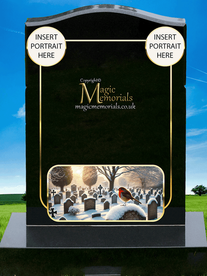 
Robin memorial headstone crafted from premium granite, featuring a beautifully engraved robin—a timeless symbol of love, remembrance, and spiritual connection. A meaningful tribute for a loved one.