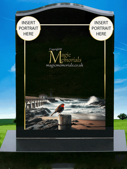 
Robin memorial headstone crafted from premium granite, featuring a beautifully engraved robin—a timeless symbol of love, remembrance, and spiritual connection. A meaningful tribute for a loved one.