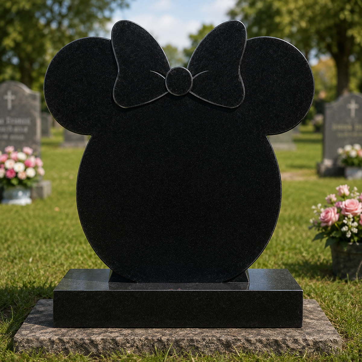 The Minnie Granite Memorial with Spotty Bow | MM230