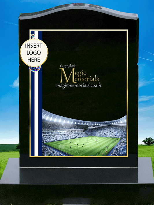 Tottenham Hotspur Supporter Memorial Headstone crafted from premium granite, featuring high-resolution images and a personalised inscription. A meaningful tribute for devoted Spurs fans, fully customisable with names, dates, and heartfelt messages.